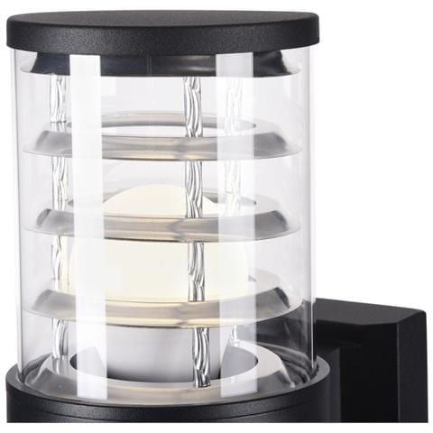 Lampada Da Parete Moderna Da Esterno Alluminio Nero 1 Luce E27 60w Ip54 - Foto 3