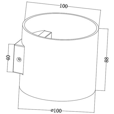 Applique Da Parete Moderno Rond Alluminio Nero 1 Luce G9 50w - Foto 1