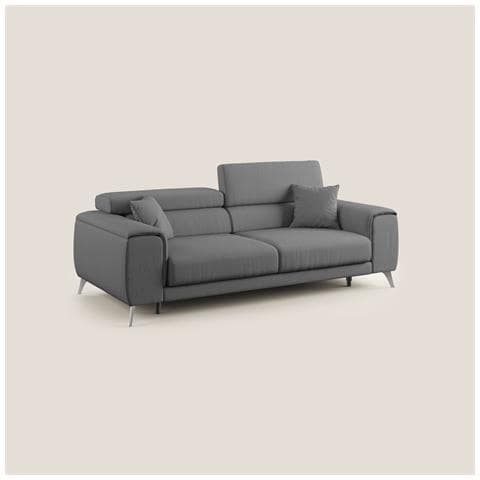 Fusion Divano con sedute allungabili in tessuto smacchiabile T05 215 cm antracite - Foto 1