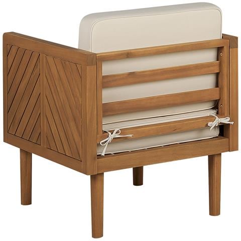 Poltrona Da Giardino Con Ottomana Legno Acacia Chiaro E Beige Chiaro Baratti - Foto 8
