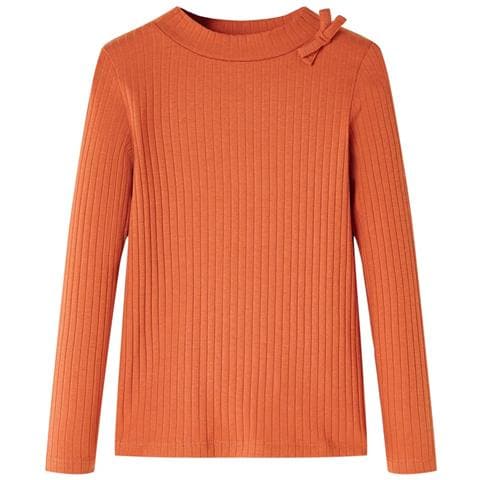 Maglietta Da Bambina A Maniche Lunghe Arancione Bruciato 128 - Foto 1