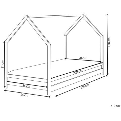 Letto Per Bambini Casa Legno Di Pino Appy 90 X 200 Cm Bianco - Foto 2