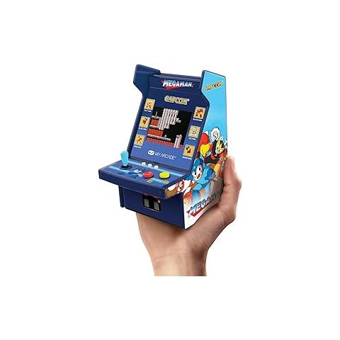 Megaman Micro Player Pro: Portable Game, Mega Man Titles 1 Through 6, Playable Arcade Machine, Retro 6.75 Inch Collectible, Full Color - Foto 1