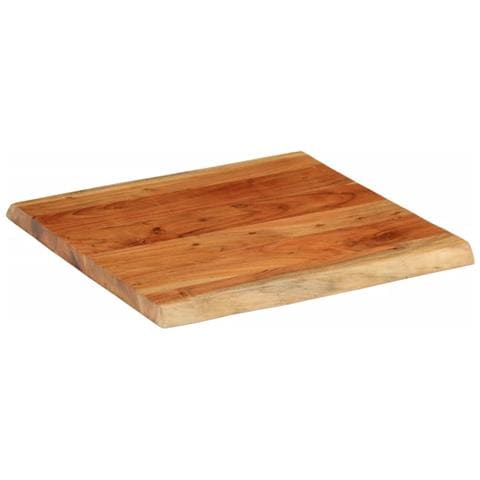 Piano Tavolo 80x80x3,8 Cm Quadrato Massello Acacia Bordi Vivi - Foto 2