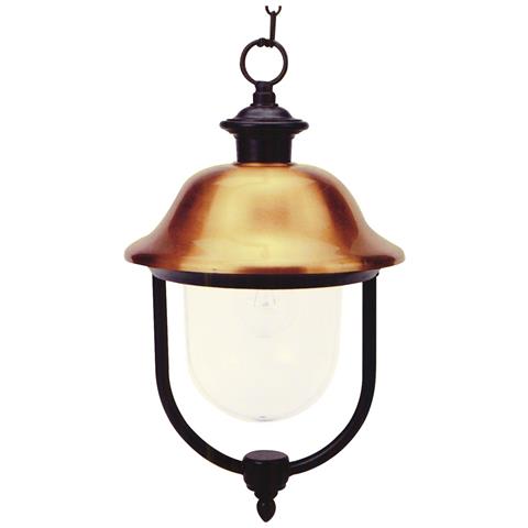 Lanterna Apollo A Soffitto Con Catena Per Esterno In Alluminio Nero Ramato Attacco E27 - Foto 1