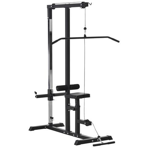 Stazione Fitness Pull Down Da Casa Con Panca E Cavo Regolabile, In Acciaio 107x120x190cm Nero - Foto 1