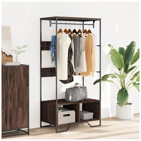 Armadio Rovere Marrone 90x50x180 Cm In Truciolato - Foto 3