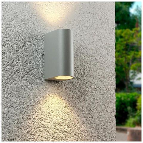 Applique Doppia Luce Lampada Da Parete Interno Esterno Porta Faretto Gu10 Es14g - Foto 1