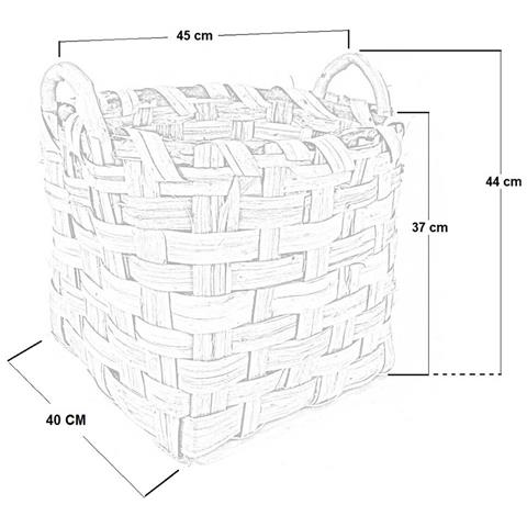 Portalegna Sporta Cesto Cesta Portapellet Sporta In Legno E Pellet Cm 45 - Foto 2