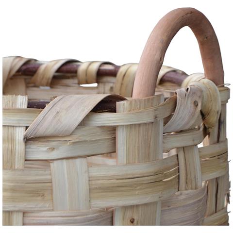 Portalegna Sporta Cesto Cesta Portapellet Sporta In Legno E Pellet Cm 45 - Foto 3