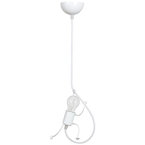 Sospensione 1 Luce Moderna Bobi In Acciaio Bianco E Cavi Bianchi A Figura Umana - Foto 1