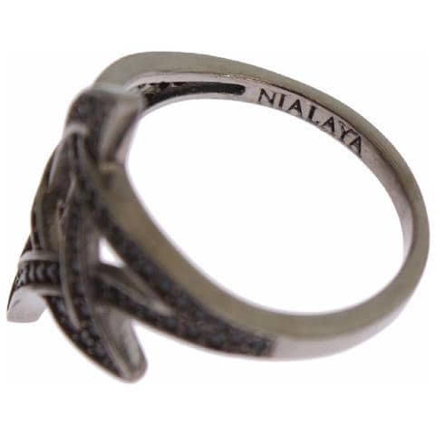 Anello Da Donna In Argento 925 Rodiato Nero Cz - Eu56 - Us8 - Foto 5