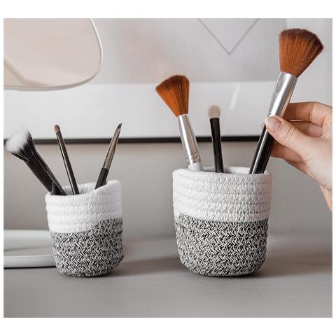 Vivere Boho Desk Organiser Set Di 2 Pezzi Bianco Grigio Multifunzionale. - Foto 6