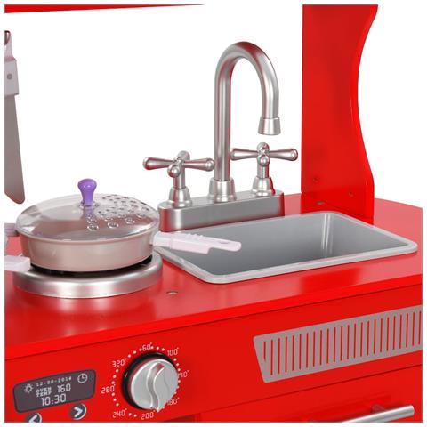 Cucina Giocattolo per Bambini in MDF 84x31x89 cm Rossa - Foto 10