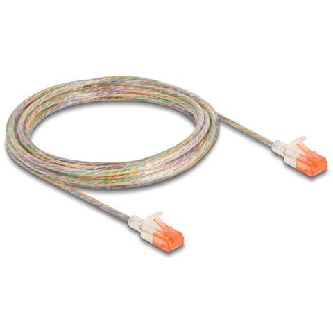Cavo di rete RJ45 Cat. 6A U /UTP sottile da 5 m trasparente - Foto 1