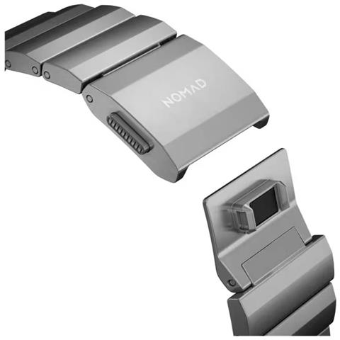 Cinturino Per Apple Watch 44/45/46/49 Mm In Titanio, Argento - Foto 5