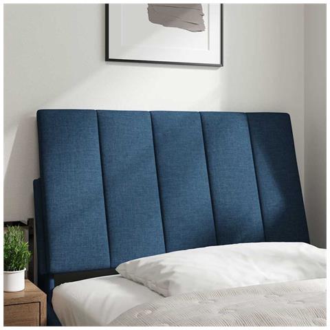 Cuscino Testiera Blu 90 Cm In Tessuto - Foto 2