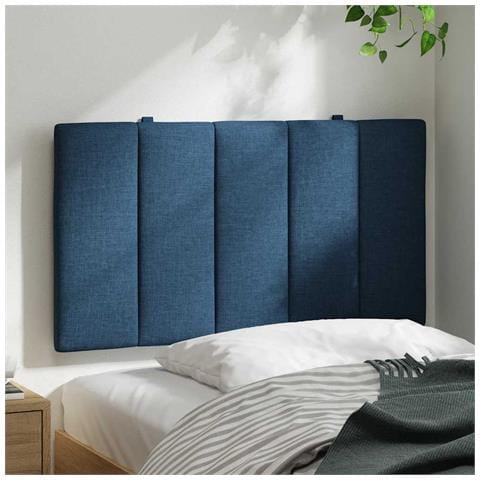 Cuscino Testiera Blu 90 Cm In Tessuto - Foto 3