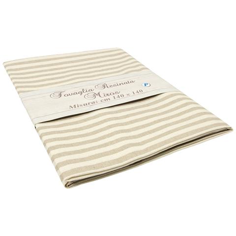 Tovaglia Miros Resinata Antimacchia Copritavolo Cucina Disegno Bastoncino 140x240 Beige - Foto 5