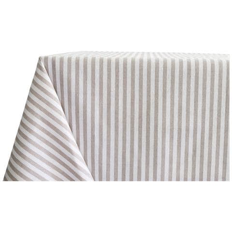 Tovaglia Miros Resinata Antimacchia Copritavolo Cucina Disegno Bastoncino 140x240 Beige - Foto 1