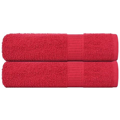 Asciugamani 2 Pz Rossi 50x100 Cm 360 G/m 100% Cotone - Foto 1