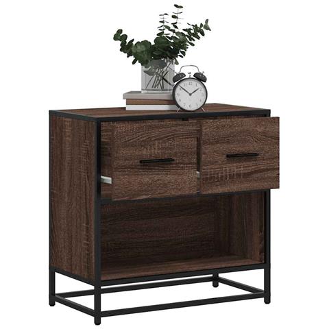 Comodino Rovere Marrone 60x31x60 Cm Legno Multistrato E Metallo - Foto 1