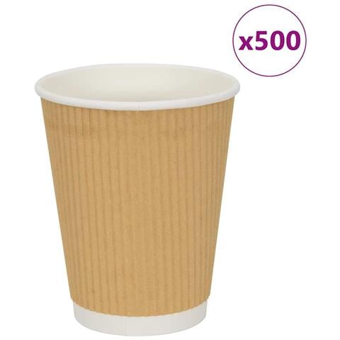 Bicchieri Da Caffè In Carta 500 Pz 12oz 300ml Marrone - Foto 1