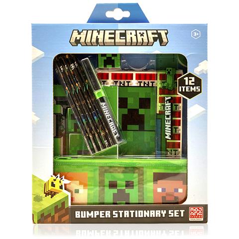 Set Di Cancelleria Minecraft. Quaderno A5, Quaderno, Astuccio, Matite Colorate, Penna, Gomma, Temperamatite E Righello. 25x3x29,5 Centimetri. Colore Verde - Foto 1