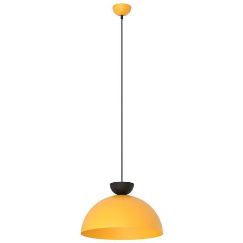 Lampada A Sospensione Lunaro In Acciaio Arancione E Dettagli Neri - Foto 1
