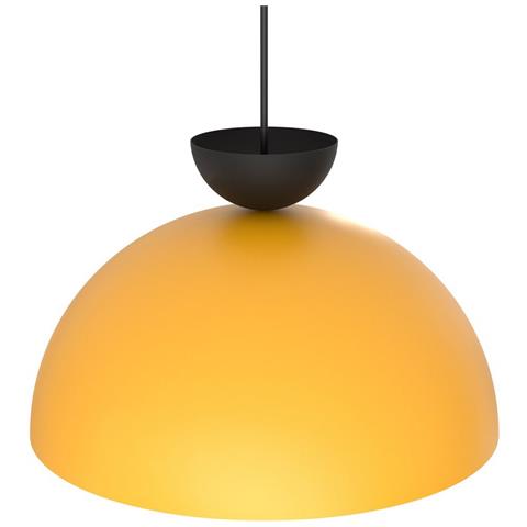 Lampada A Sospensione Lunaro In Acciaio Arancione E Dettagli Neri - Foto 2