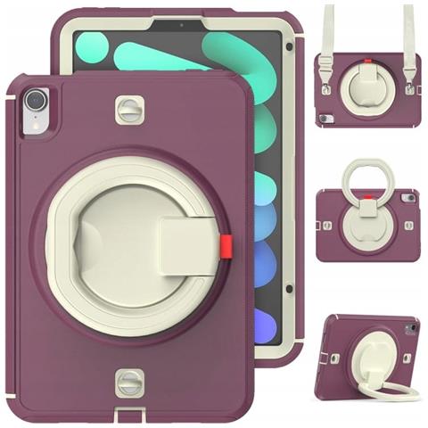 Custodia Elegante Bordo Per Ipad Mini 6 8.3"" 2021 Con Tracolla E Supporto - Foto 2