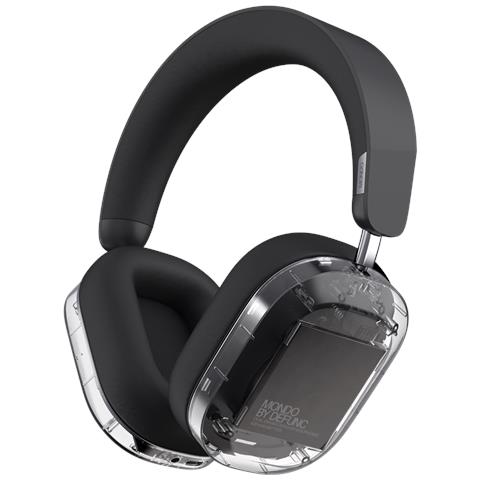 MONDO OVER Auricolare Wireless A Padiglione Musica e Chiamate Bluetooth Nero, Trasparente - Foto 1
