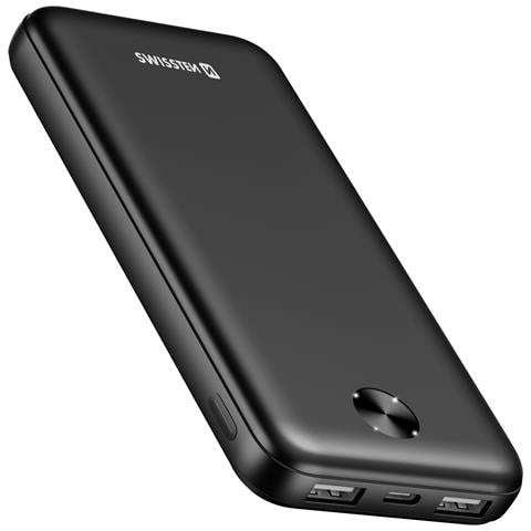 Batteria Esterna 10000mah 10.5w Con Doppio Porta Usb Indicatore Led, Nero - Foto 1