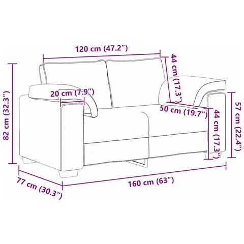 Divano Loveseat in Lino da 120 cm - Foto 9