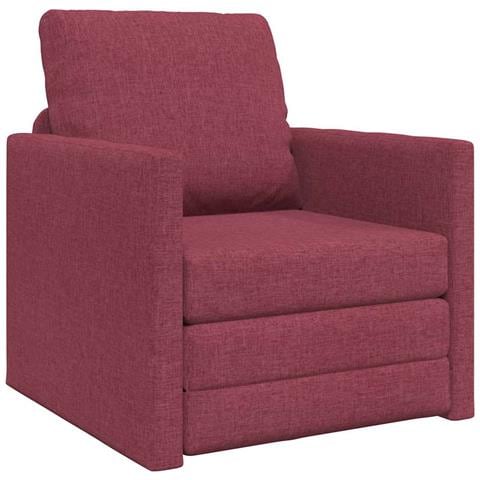 Sofa Letto 2-in-1 Rosso Borgogna 74x77x81 cm Tessuto - Foto 1