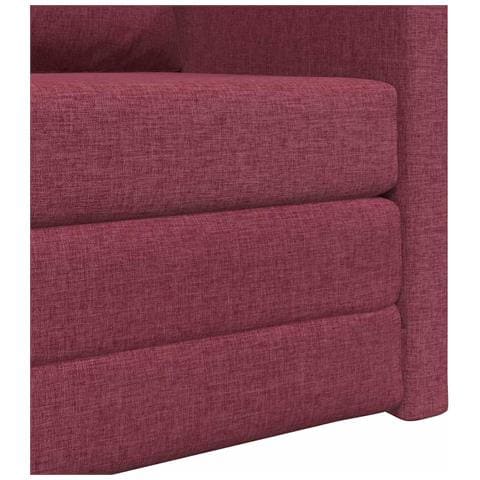 Sofa Letto 2-in-1 Rosso Borgogna 74x77x81 cm Tessuto - Foto 9