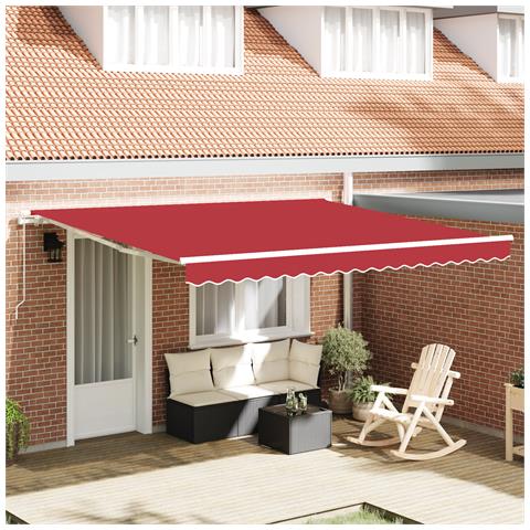 Tenda Retrattile Manuale Rossa 400x350 cm, Fodera per Tenda  per telaio 4x3.5 m Rossa - Foto 2