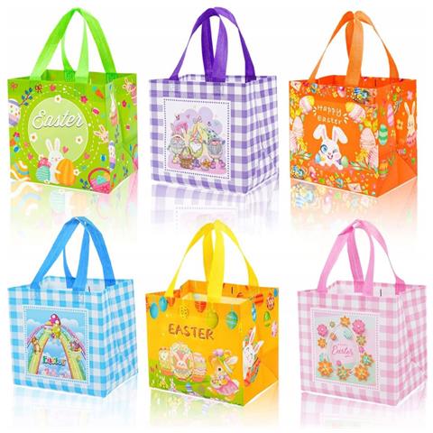 Sacchetti Pasquali Set 6 Pezzi Borse Regalo Per La Raccolta Delle Uova - Foto 1