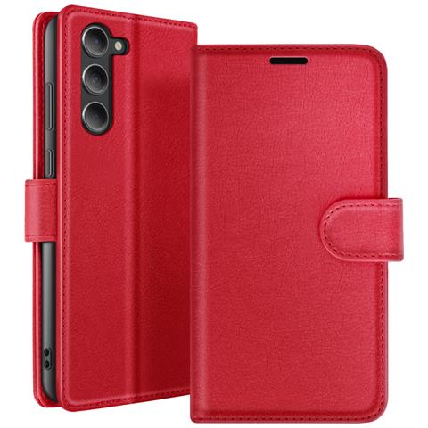 Custodia A Portafoglio Per Galaxy S23 Con Funzione Di Supporto E Linguetta Magnetica, Rosso - Foto 1