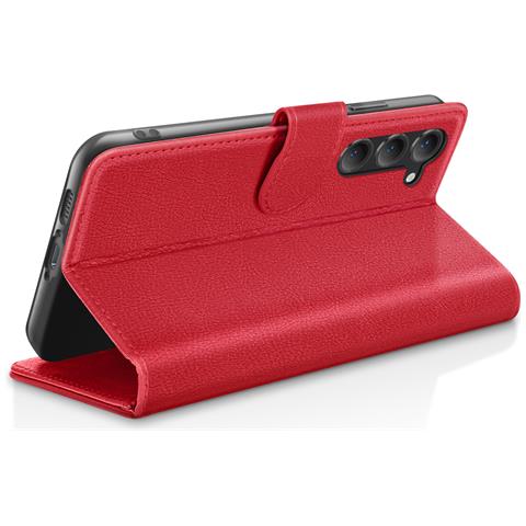 Custodia A Portafoglio Per Galaxy S23 Con Funzione Di Supporto E Linguetta Magnetica, Rosso - Foto 2