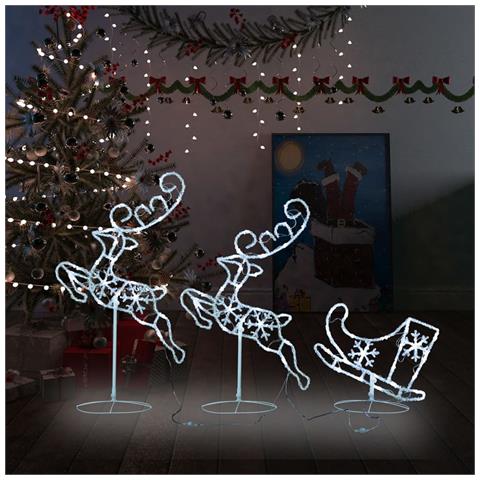 Lusso Casadino - Decorazione Slitta Renne In Acrilico 260x21x87cm Bianco Freddo - Foto 8