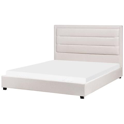 Letto Ad Acqua Tessuto Rouen 160 X 200 Cm Beige Chiaro - Foto 2