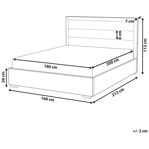 Letto Ad Acqua Tessuto Rouen 160 X 200 Cm Beige Chiaro - Foto 8