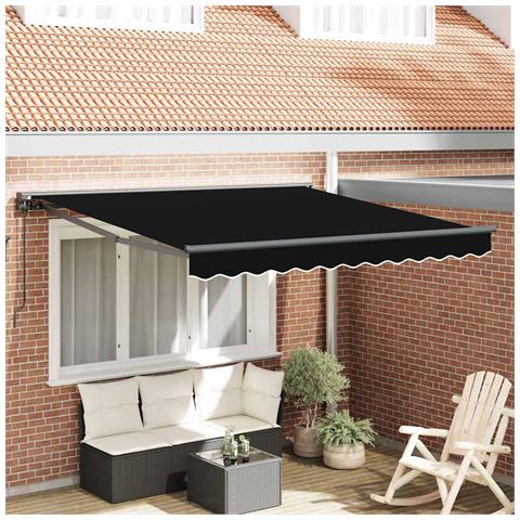 Tenda Retrattile Nero 350x250 cm Tessuto - Foto 2