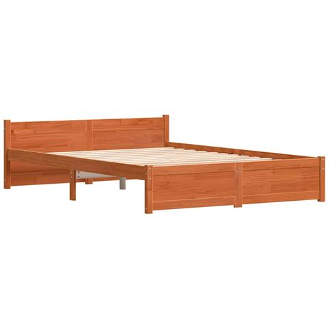 Struttura del letto con testiera Cera marrone 160 x 200 cm - Foto 1