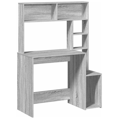 Scrivania Mensole Grigio Sonoma 100x45x140 cm Legno Multistrato - Foto 1