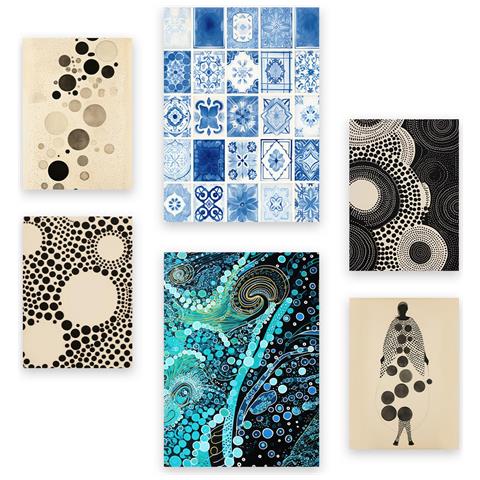 Set Di 6 Stampe Stampe Decorative Estetiche Con Pois Iridescenti In Stile Versatile Per Il Tuo Soggiorno, Camera Da Letto E Casa A3 & A4 Senza Cornice - Foto 1