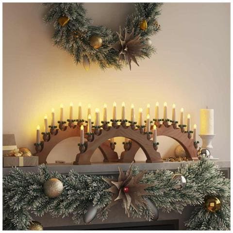 Arco di Candele di Natale con 10 Candele LED 3 pcs Marrone - Foto 2