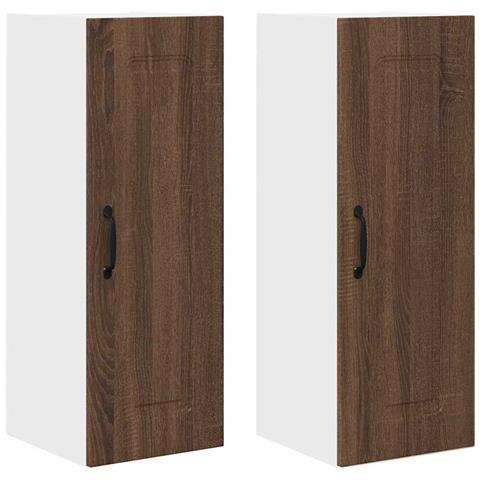 Pensile cucina con porta 2 pcs Rovere Marrone 30 x 31 x 80 cm - Foto 1