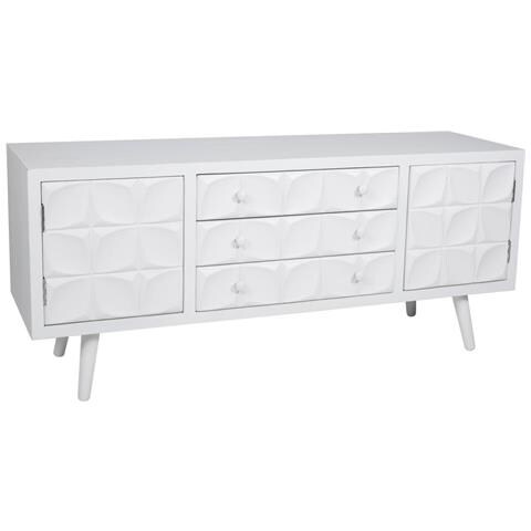 Mobile Base In Legno Laccato Bianco 136x43x58,5h - Foto 1